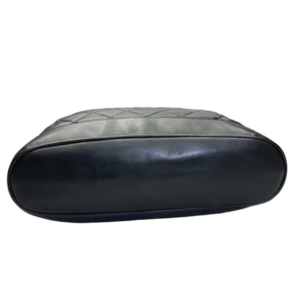 CHANEL Black lambskin Quilted Medium Matelassé Chain Tote/Shoulder Bag - Picture 6 of 7